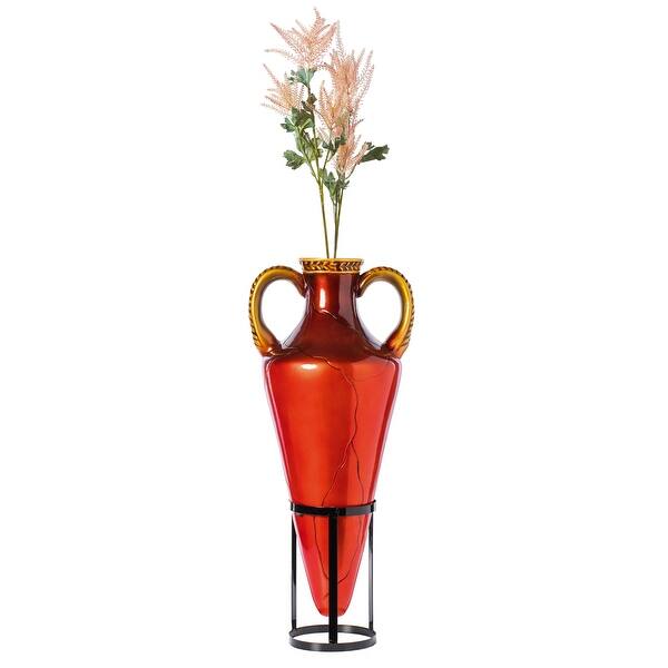 RomanInspired Tall Floor Vase Large Pointed Amphora Design 35inch